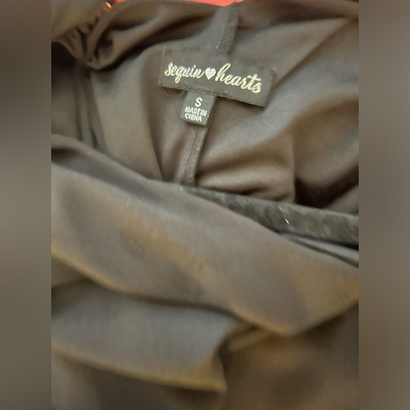 Sequin Hearts Long sleeve Dress with Sequins and cold shoulder.. Size Small. - Picture 2 of 4